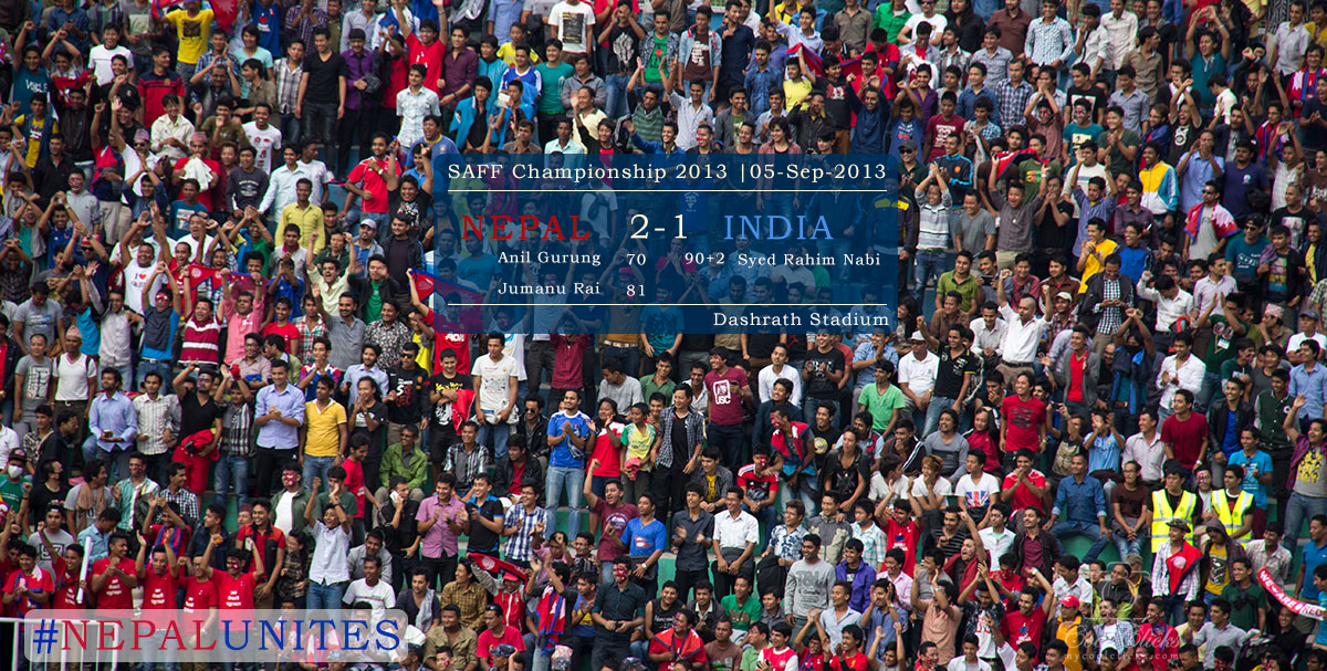AWESOME WIN! #NEPAL 2 – 1 #INDIA #SAFF2013