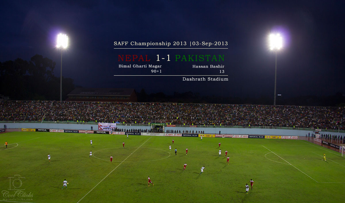 A Clean Sheet… #SAFF2013 #DashrathStadium #Katmandu … #Nepal 1 – 1 #Pakistan