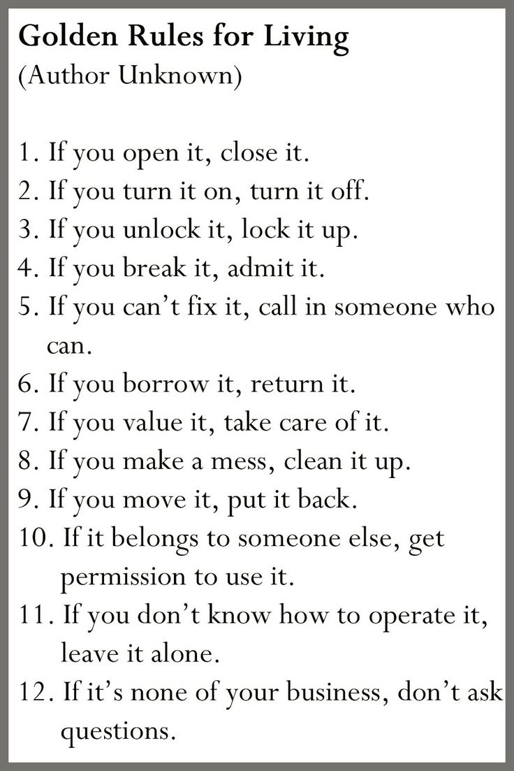 12 Golden Rules For Living